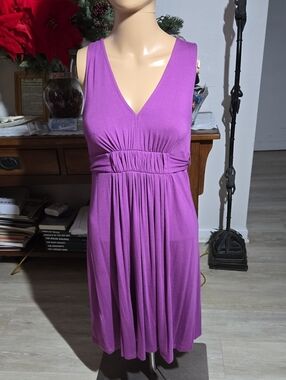 Trulli Classic V-Neck Purple Sleeveless Dress Sz XS
